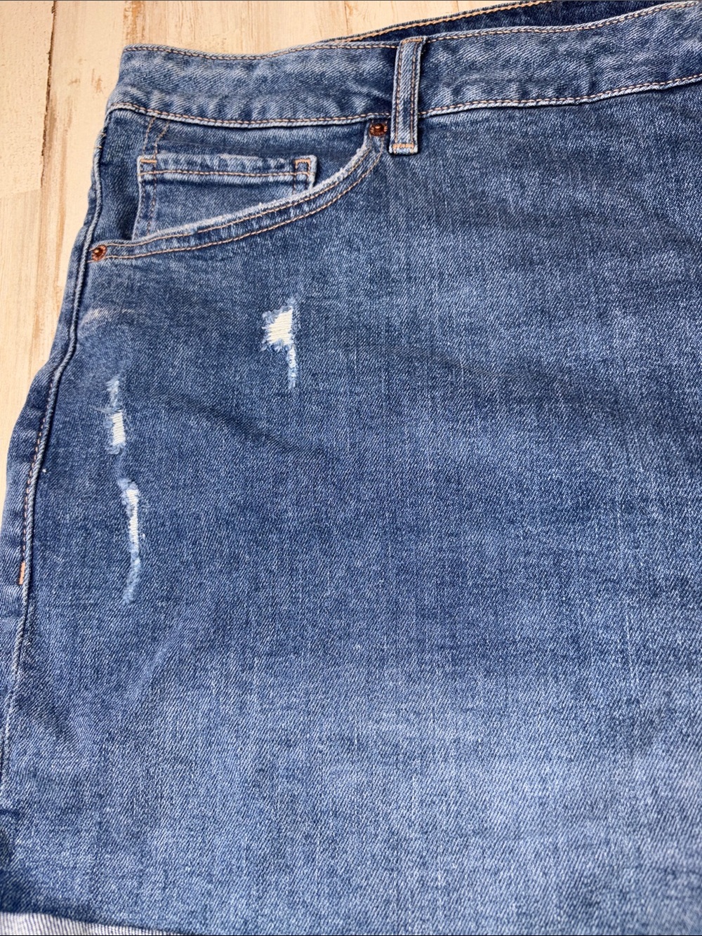 Old Navy O.G. High-rise Blue Denim Roll-Cuff Women's Shorts Plus Size 28 NWT! - Picture 9 of 16